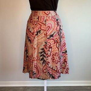 100% SILK Beautiful Colors Pleated Kenneth Cole Skirt